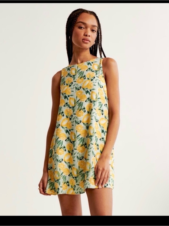 Abercrombie & Fitch Dresses & Skirts - Abercrombie & Fitch Yellow Lemon-Print Mini Dress with Green Leaves